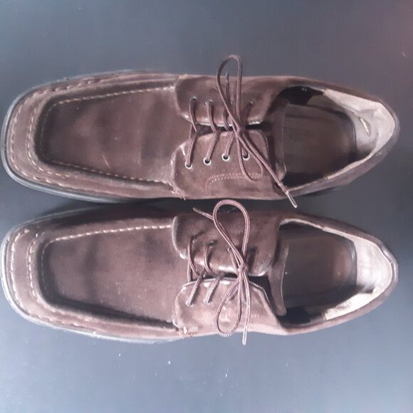Ferragamo SZ 8D Men's Chocolate Brown Suede Derbys - Picture 6 of 15